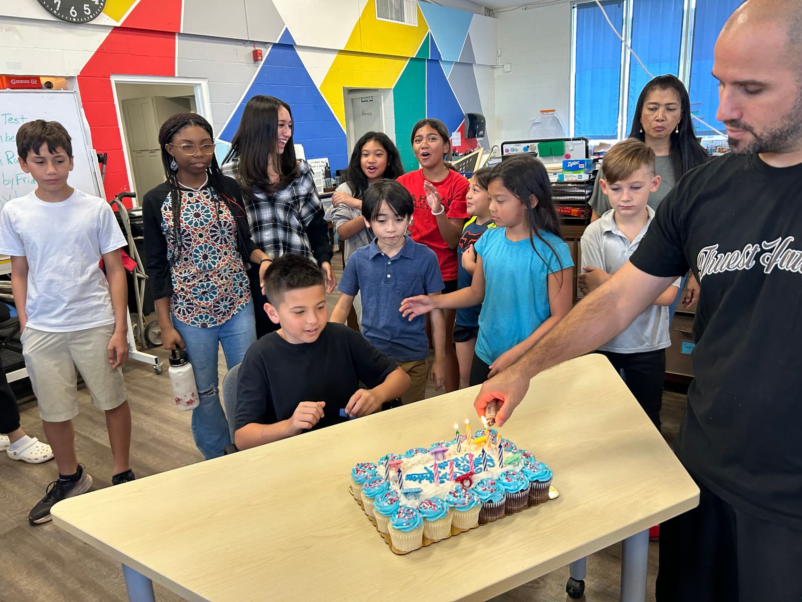 Birthday celebration with the class
