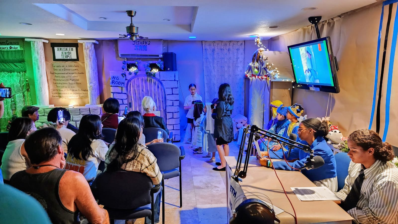 Families at the Christmas pageant